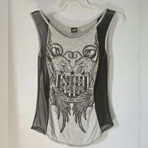 Harley Davidson mesh and rhinestone eagle tank size medium